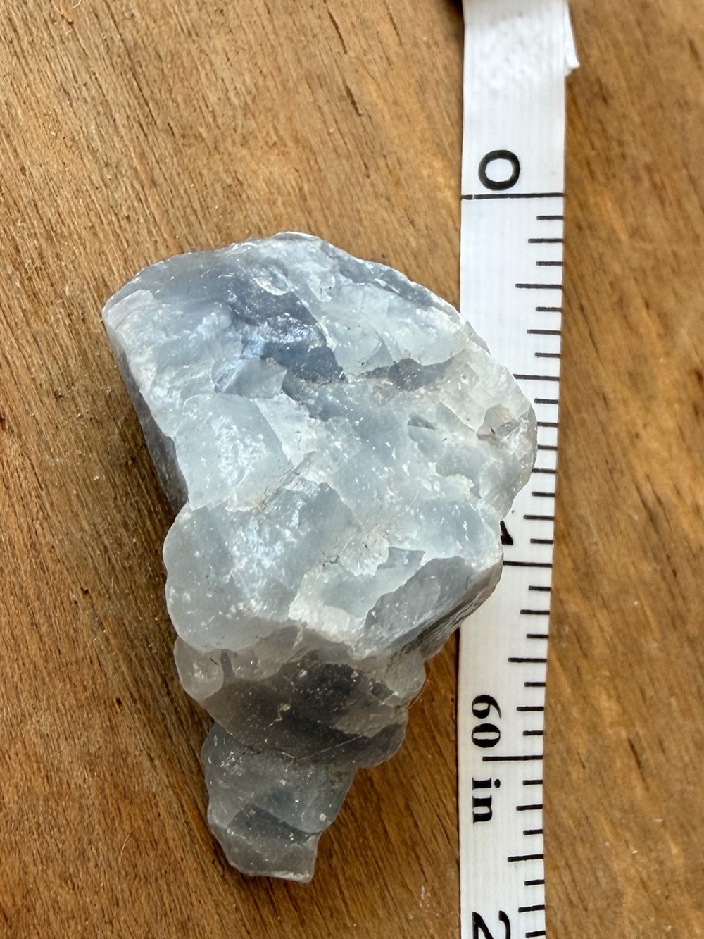 Raw Blue Calcite Crystal Natural Pale Blue Mineral Specimen 2”